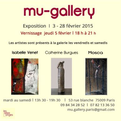 invitation exposition mu gallery isabelle venet, catherine burgues et mosca
