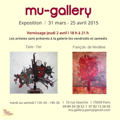 invitation exposition mu gallery EXPOSITION faire fer & françois de verdiere
